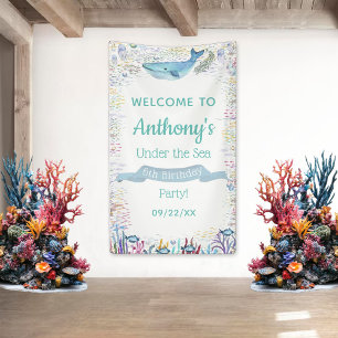 Onder het Zee elke leeftijd verjaardagsfeest welko Spandoek