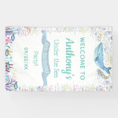 Onder het Zee elke leeftijd verjaardagsfeest welko Spandoek (Horizontaal)