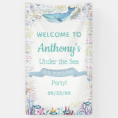 Onder het Zee elke leeftijd verjaardagsfeest welko Spandoek (Verticaal)