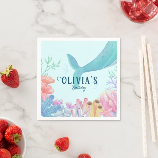 Onder het zee en zeemeermin servet (Insitu)