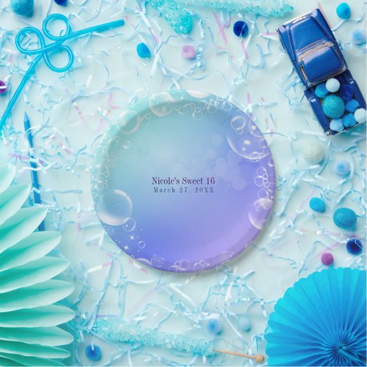 Onder het Zee Enchanted Bubbles Custom Party Papieren Bordje (Feest)