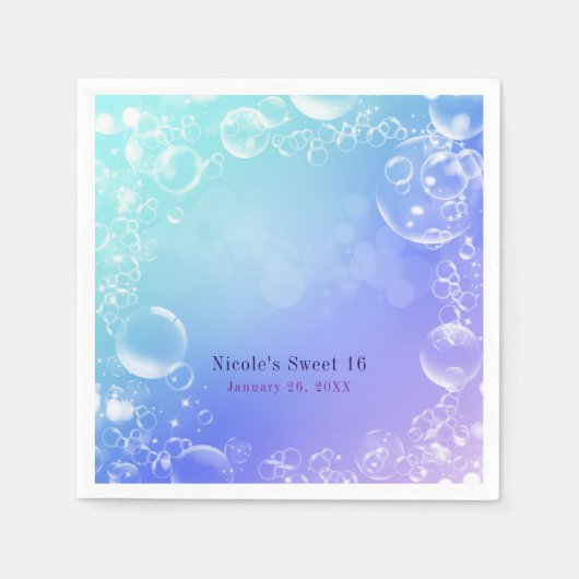 Onder het Zee Enchanted Bubbles Custom Party Servet (Voorkant)