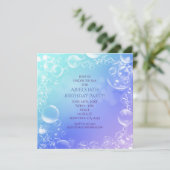 Onder het Zee Enchanted Bubbles Party uitnodiginge Kaart (Staand voorkant)