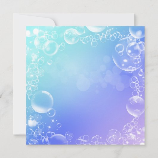 Onder het Zee Enchanted Bubbles Party uitnodiginge Kaart (Achterkant)