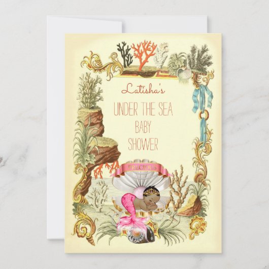 Onder het Zee Etnische Zeemeermin Princess Baby sh Kaart (Voorkant)