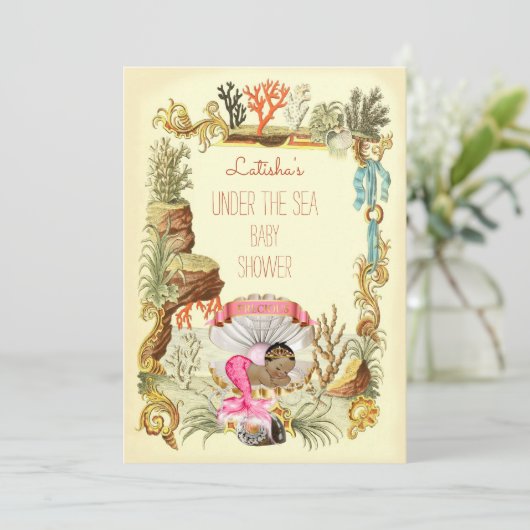 Onder het Zee Etnische Zeemeermin Princess Baby sh Kaart (Staand voorkant)