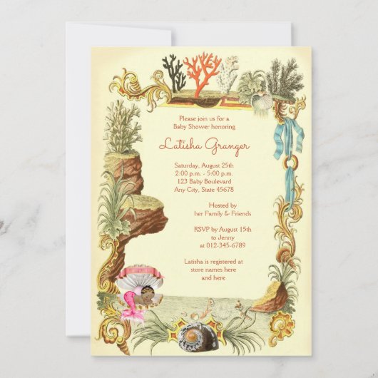 Onder het Zee Etnische Zeemeermin Princess Baby sh Kaart (Achterkant)