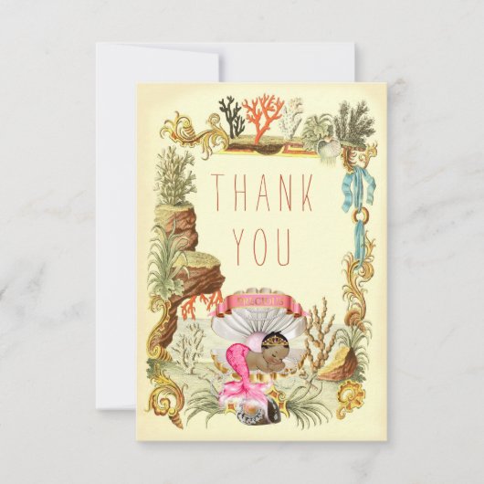Onder het Zee Etnische Zeemeerminnenprinses bedank Bedankkaart (Voorkant)