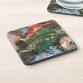 Onder het Zee Fairy-sprookje in groen Bier Onderzetter (Linkerzijde)