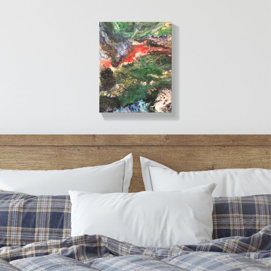Onder het Zee Fairy-sprookje in groen Canvas Afdruk (Insitu (Slaapkamer))