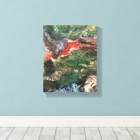 Onder het Zee Fairy-sprookje in groen Canvas Afdruk (Insitu (Houten vloer))