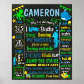 Onder het zee First Birthday chalkboard Poster (Voorkant)