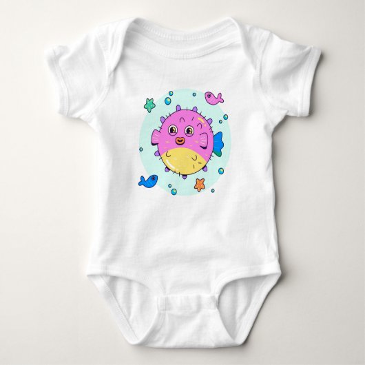 Onder het Zee Fish Adventure Baby Bodysuit (Voorkant)