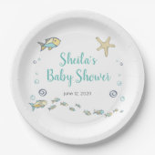 Onder het Zee Fish and Starfish Ocean Baby shower Papieren Bordje (Voorkant)