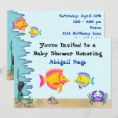 Onder het Zee Fish Baby shower Invites for Boys Kaart (Voorkant / Achterkant)