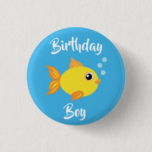 Onder het Zee Fish Birthday Party Ronde Button 3,2 Cm
