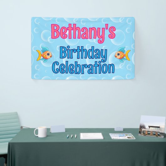 Onder het Zee Fish Custom Birthday Spandoek (Beurs)