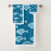 Onder het Zee Fish Design Bad Handdoek (Insitu)
