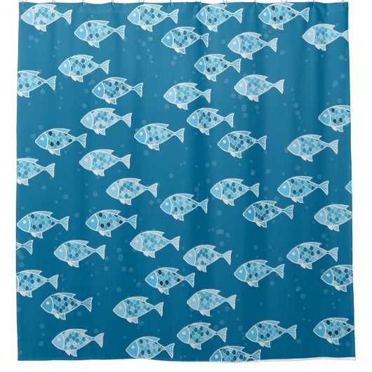 Onder het Zee Fish Design Douchegordijn (Voorkant)
