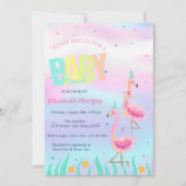 Onder het Zee, Flamingos Holographic Baby shower Kaart (Voorkant)