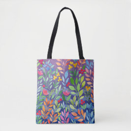 Onder het Zee Floral Waterverf Paarse Tote Bag