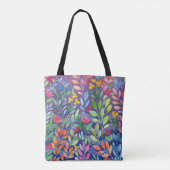 Onder het Zee Floral Waterverf Paarse Tote Bag (Achterkant)