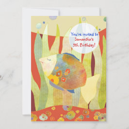 Onder het Zee Flower Fish Verjaardagsfeest Kaart