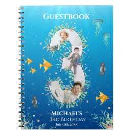 Onder het Zee Foto Big 3rd Birthday Guest Book Notitieboek