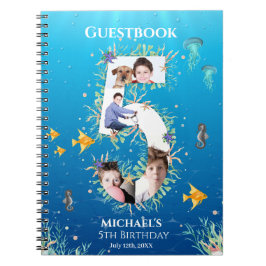 Onder het Zee Foto Big 5th Birthday Guest Book Notitieboek