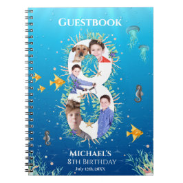 Onder het Zee Foto Big 8th Birthday Guest Book Notitieboek