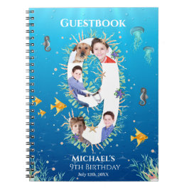 Onder het Zee Foto Big 9th Birthday Guest Book Notitieboek