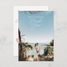 Onder het Zee Foto Bruiloft Dank u Kaart