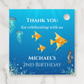 Onder het Zee Foto collage Big 2e verjaardag Bedankjes Labels (Achterkant)