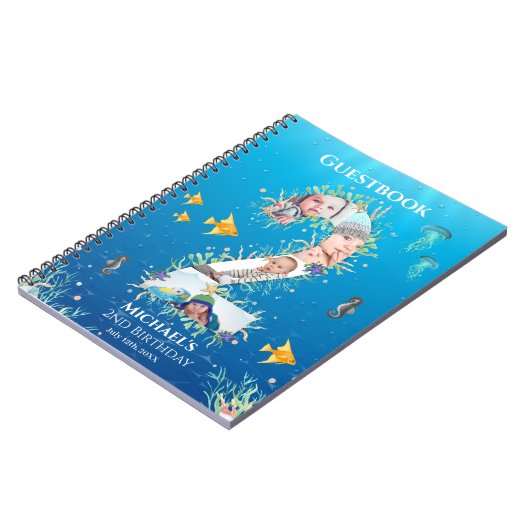 Onder het Zee Foto collage Big 2e verjaardag Notitieboek (Linkerzijde)
