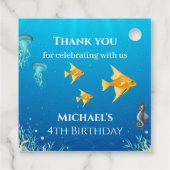 Onder het Zee Foto Collage Big 4th Birthday Bedankjes Labels (Achterkant)