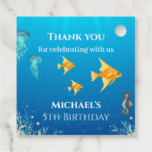 Onder het Zee Foto Collage Big 5th Birthday Bedankjes Labels (Achterkant)