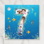 Onder het Zee Foto Collage Big 7th Birthday Bedankjes Labels (Voorkant)