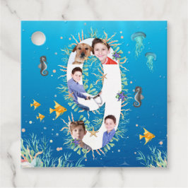 Onder het Zee Foto Collage Big 9th Birthday Bedankjes Labels
