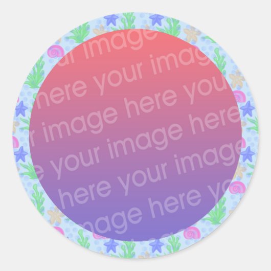 onder het zee foto lijst ronde sticker (Voorkant)
