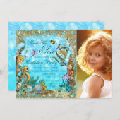 Onder het Zee Foto Verjaardagsfeest Kaart (Voorkant / Achterkant)