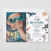 Onder het Zee Foto Zee Verjaardagsfeest Kaart (Voorkant)