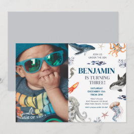 Onder het Zee Foto Zee Verjaardagsfeest Kaart
