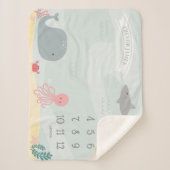 Onder het Zee Friends Milestone Sherpa Deken (Voorkant)