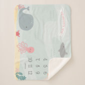 Onder het Zee Friends Milestone Sherpa Deken (Voorkant)