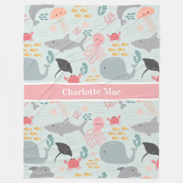 Onder het Zee Friends Pattern Fleece Deken