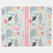 Onder het Zee Friends Pattern Fleece Deken (Voorkant (Horizontaal))