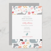 Onder het Zee Friends Pattern Invitation Kaart (Voorkant / Achterkant)
