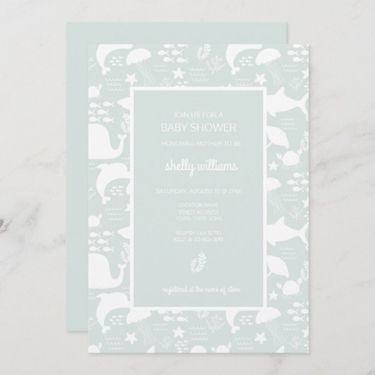 Onder het Zee Friends Pattern Kaart (Voorkant / Achterkant)