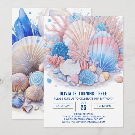 Onder het Zee Fun Boy Birthday Kaart (Voorkant / Achterkant)