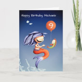 Onder het Zee Fun Mermaid Girl Birthday Kaart (Voorkant)